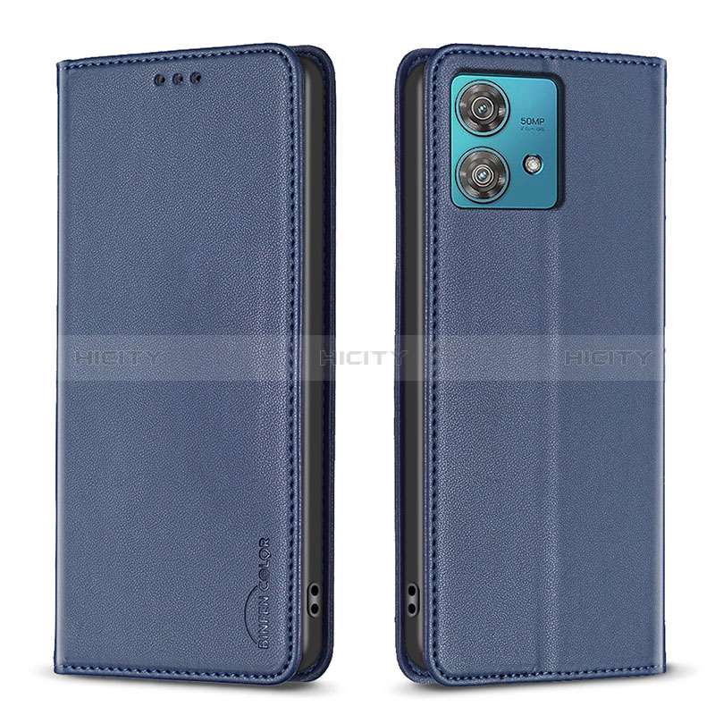 Coque Portefeuille Livre Cuir Etui Clapet B17F pour Motorola Moto Edge 40 Neo 5G Bleu Plus