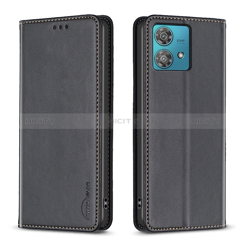 Coque Portefeuille Livre Cuir Etui Clapet B17F pour Motorola Moto Edge 40 Neo 5G Noir Plus