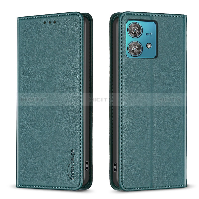 Coque Portefeuille Livre Cuir Etui Clapet B17F pour Motorola Moto Edge 40 Neo 5G Vert Plus