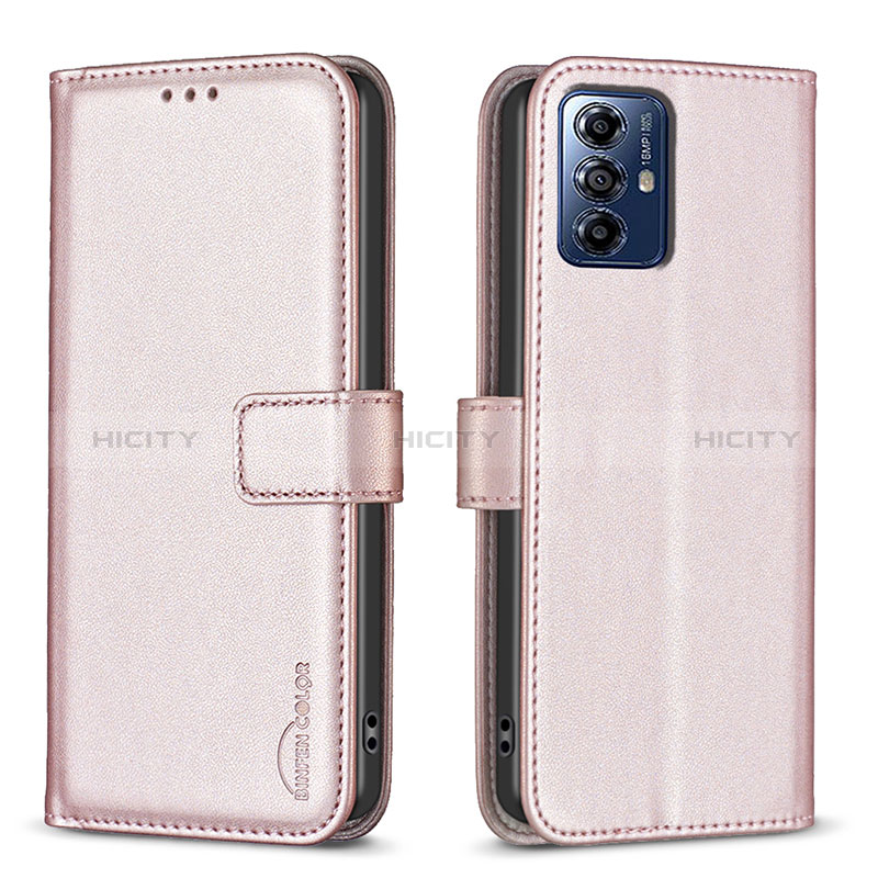 Coque Portefeuille Livre Cuir Etui Clapet B17F pour Motorola Moto G Play Gen 2 Or Rose Plus