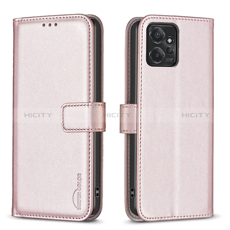 Coque Portefeuille Livre Cuir Etui Clapet B17F pour Motorola Moto G Power 5G (2023) Or Rose Plus