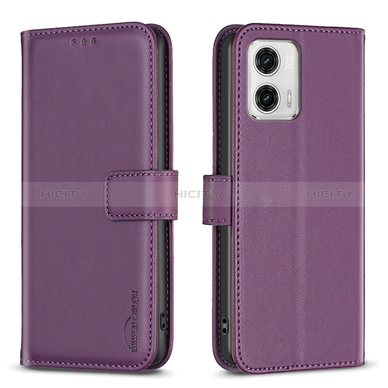 Coque Portefeuille Livre Cuir Etui Clapet B17F pour Motorola Moto G73 5G Violet Plus