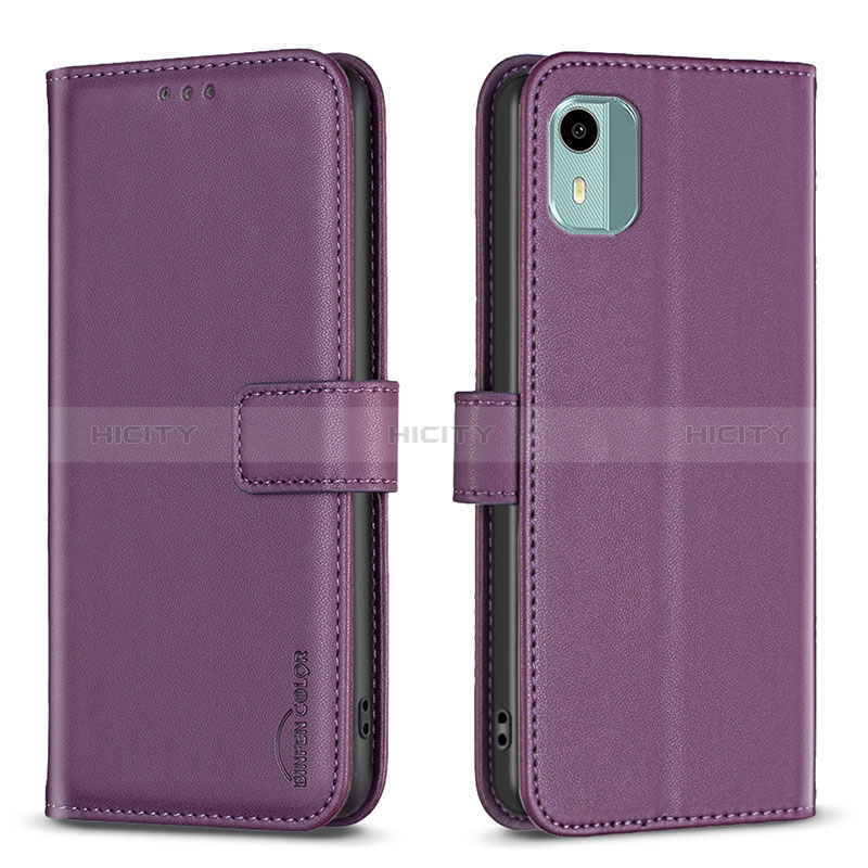 Coque Portefeuille Livre Cuir Etui Clapet B17F pour Nokia C12 Pro Violet Plus