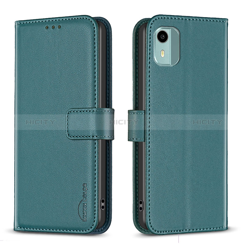 Coque Portefeuille Livre Cuir Etui Clapet B17F pour Nokia C12 Vert Plus