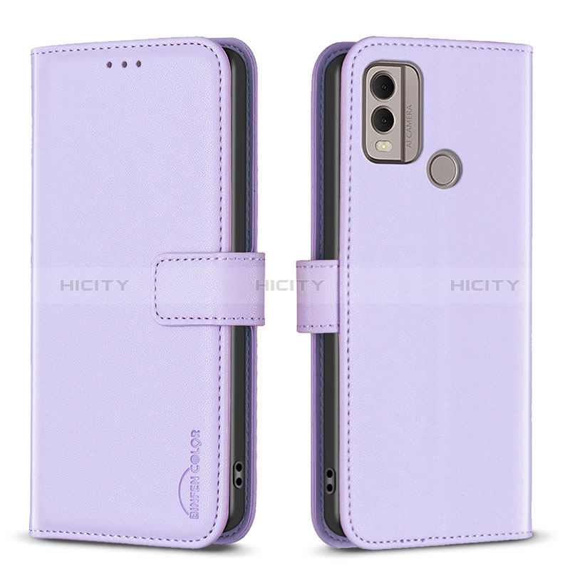 Coque Portefeuille Livre Cuir Etui Clapet B17F pour Nokia C22 Violet Clair Plus