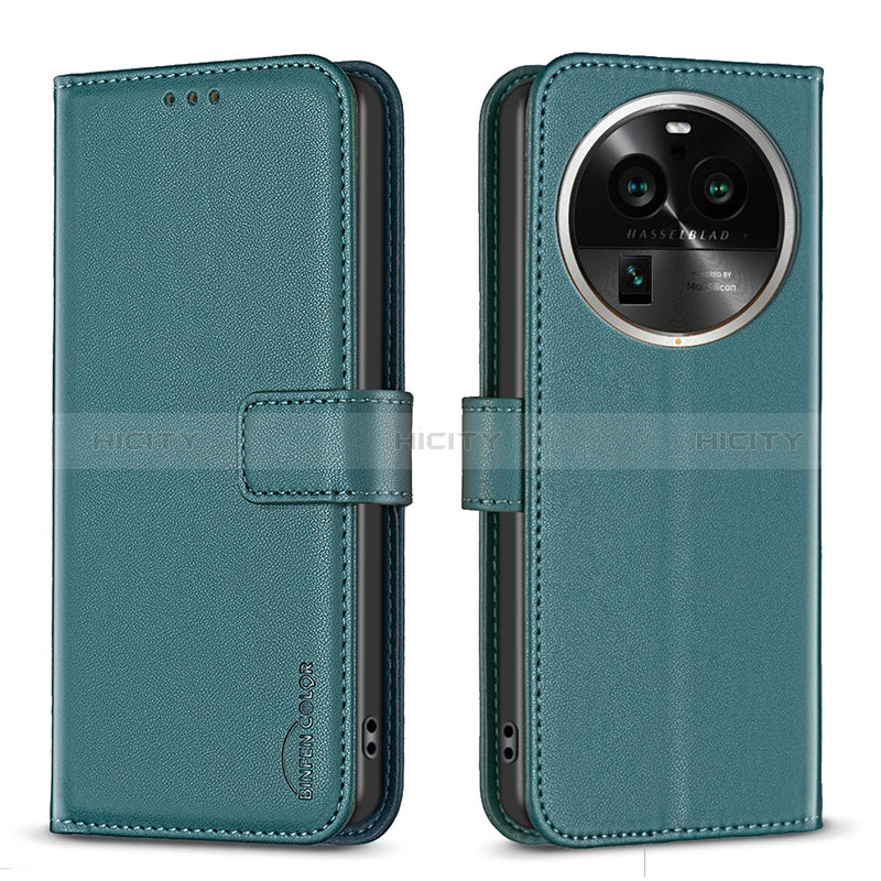 Coque Portefeuille Livre Cuir Etui Clapet B17F pour Oppo Find X6 Pro 5G Vert Plus