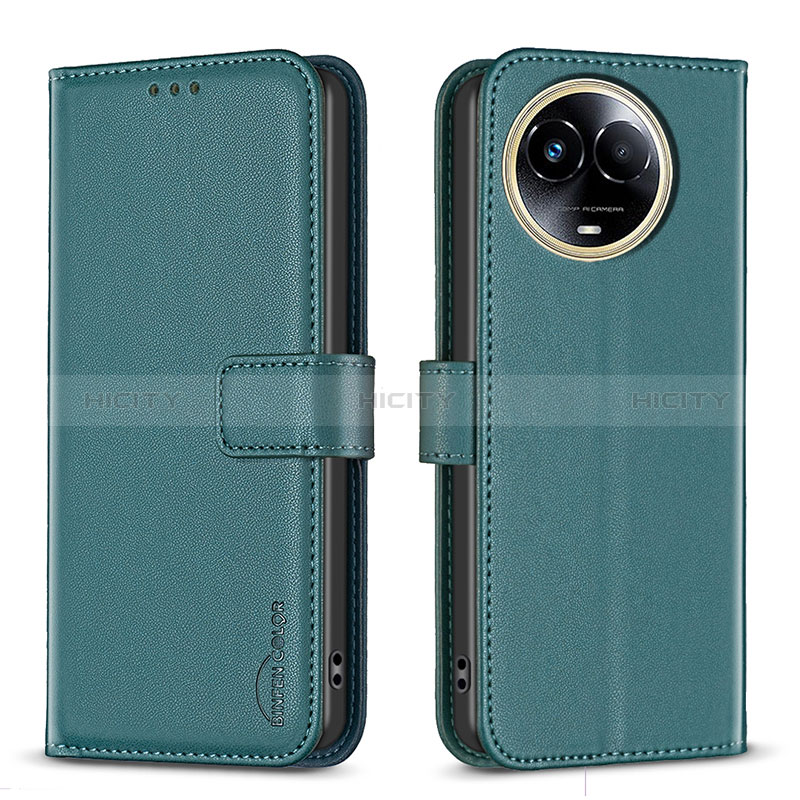 Coque Portefeuille Livre Cuir Etui Clapet B17F pour Realme 11 5G Vert Plus