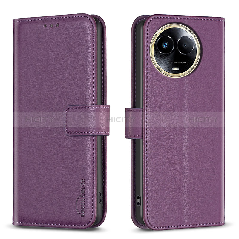 Coque Portefeuille Livre Cuir Etui Clapet B17F pour Realme V50s 5G Violet Plus