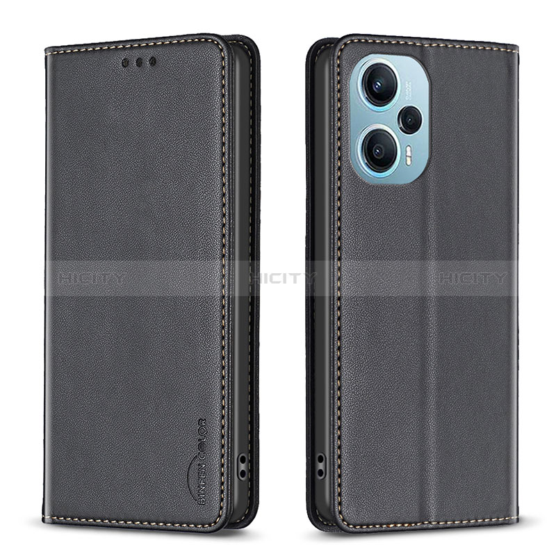 Coque Portefeuille Livre Cuir Etui Clapet B17F pour Xiaomi Poco F5 5G Noir Plus