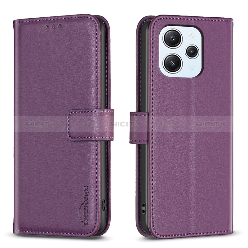 Coque Portefeuille Livre Cuir Etui Clapet B17F pour Xiaomi Redmi 12 4G Violet Plus