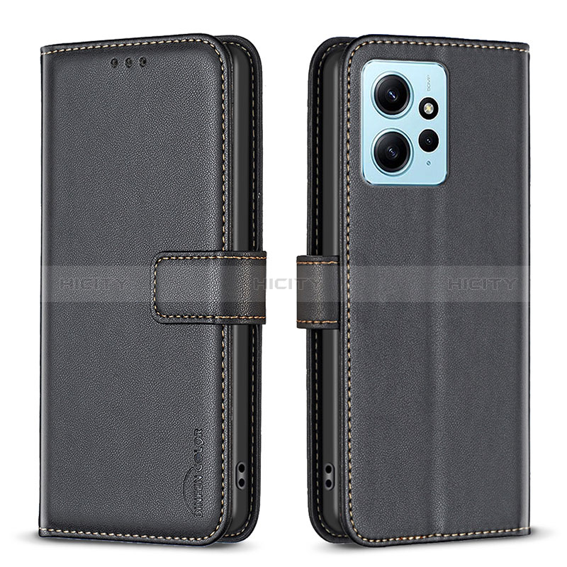 Coque Portefeuille Livre Cuir Etui Clapet B17F pour Xiaomi Redmi Note 12 4G Noir Plus