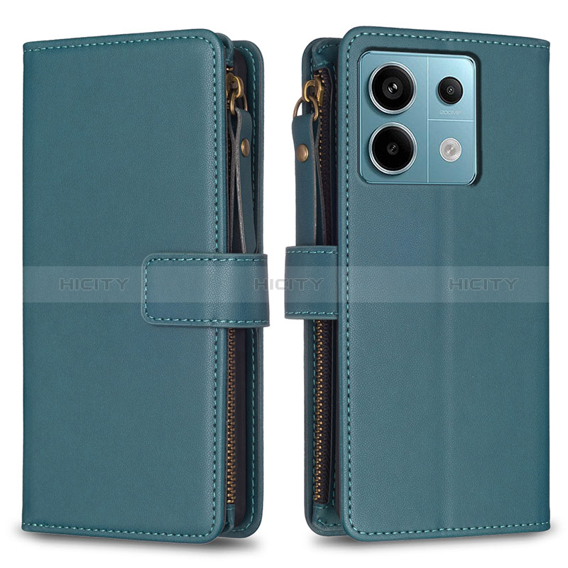 Coque Portefeuille Livre Cuir Etui Clapet B17F pour Xiaomi Redmi Note 13 Pro 5G Vert Plus