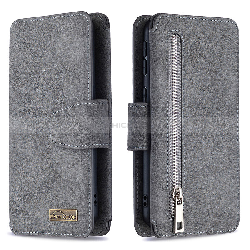 Coque Portefeuille Livre Cuir Etui Clapet B18F pour Samsung Galaxy A40 Gris Plus