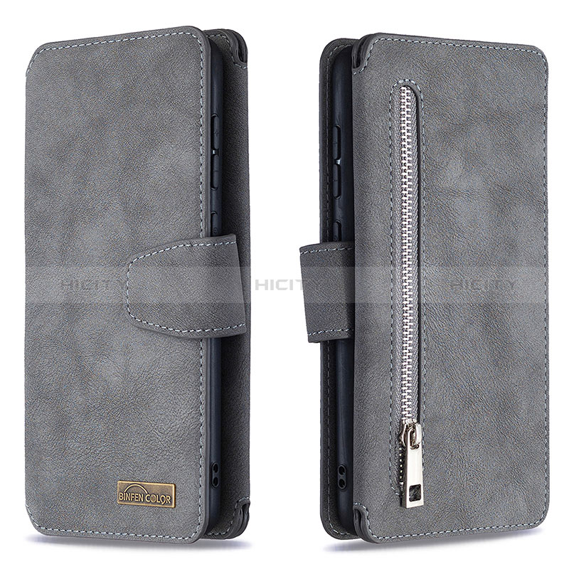 Coque Portefeuille Livre Cuir Etui Clapet B18F pour Samsung Galaxy A70S Gris Plus