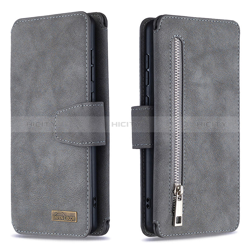 Coque Portefeuille Livre Cuir Etui Clapet B18F pour Samsung Galaxy A71 4G A715 Gris Plus