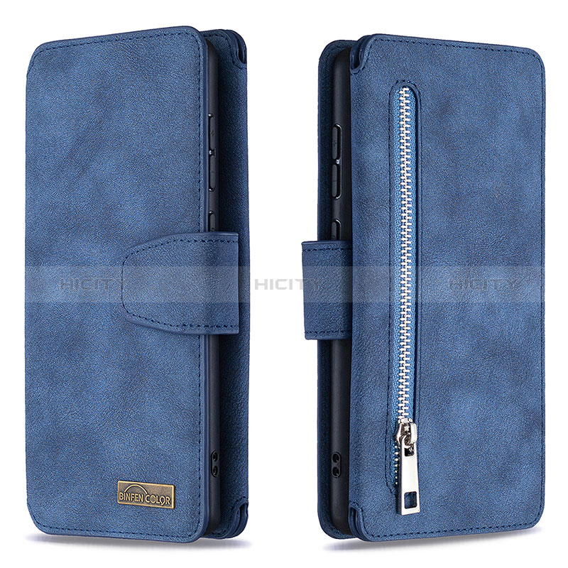 Coque Portefeuille Livre Cuir Etui Clapet B18F pour Samsung Galaxy A71 5G Bleu Plus