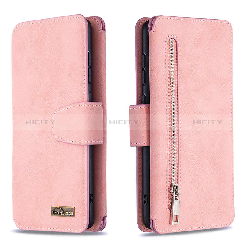 Coque Portefeuille Livre Cuir Etui Clapet B18F pour Samsung Galaxy A71 5G Or Rose Plus