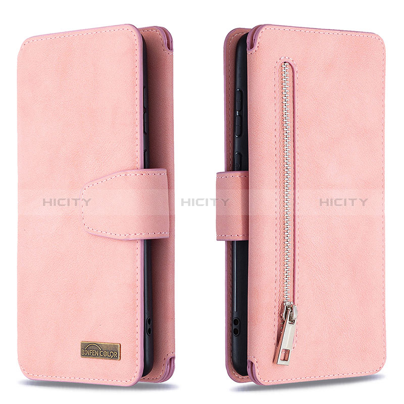 Coque Portefeuille Livre Cuir Etui Clapet B18F pour Samsung Galaxy M60s Or Rose Plus