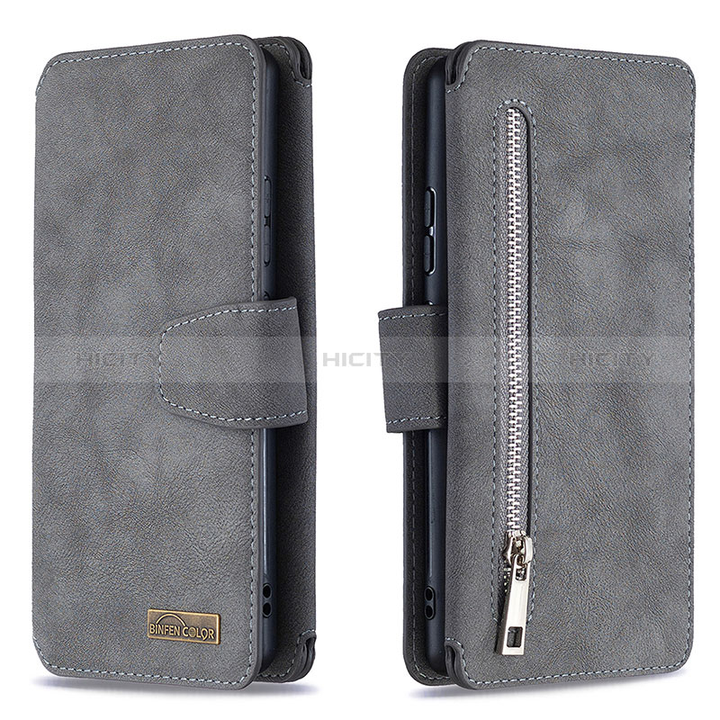 Coque Portefeuille Livre Cuir Etui Clapet B18F pour Samsung Galaxy S10 Lite Gris Plus