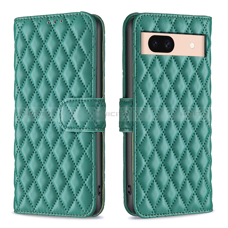 Coque Portefeuille Livre Cuir Etui Clapet B19F pour Google Pixel 8a 5G Vert Plus