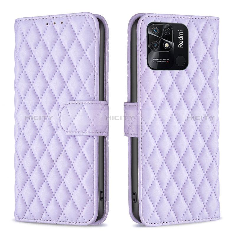 Coque Portefeuille Livre Cuir Etui Clapet B19F pour Xiaomi Redmi 10 India Violet Plus