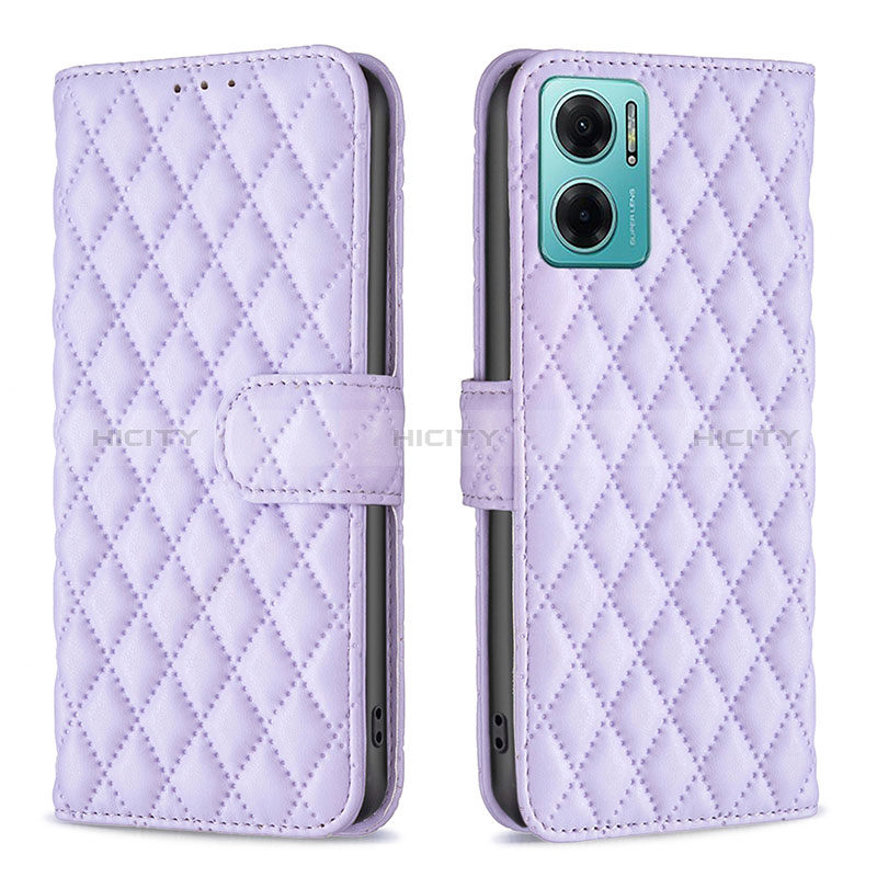 Coque Portefeuille Livre Cuir Etui Clapet B19F pour Xiaomi Redmi 10 Prime Plus 5G Violet Plus