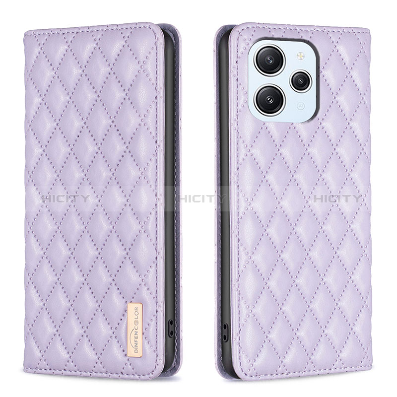 Coque Portefeuille Livre Cuir Etui Clapet B19F pour Xiaomi Redmi 12 4G Violet Plus