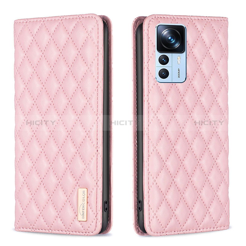 Coque Portefeuille Livre Cuir Etui Clapet B19F pour Xiaomi Redmi K50 Ultra 5G Or Rose Plus