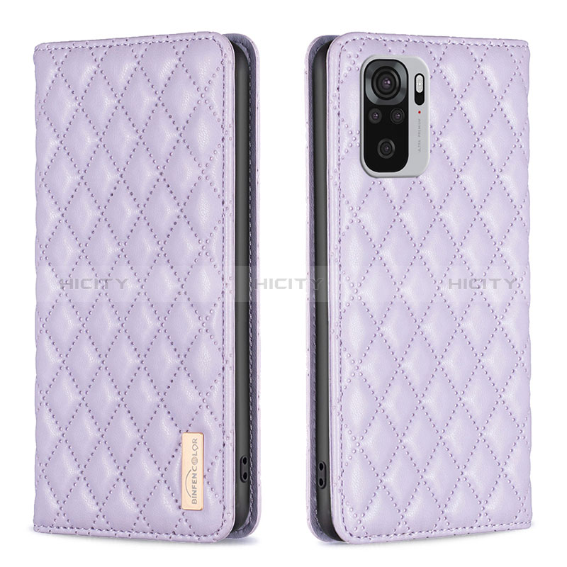 Coque Portefeuille Livre Cuir Etui Clapet B19F pour Xiaomi Redmi Note 10S 4G Violet Plus