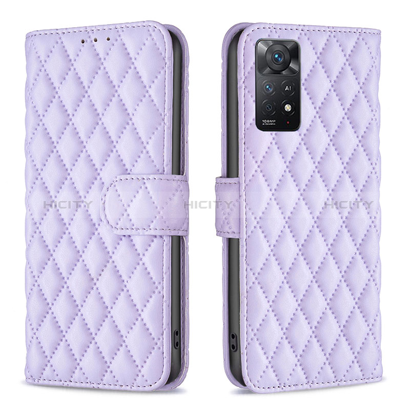 Coque Portefeuille Livre Cuir Etui Clapet B19F pour Xiaomi Redmi Note 11 Pro 4G Violet Plus