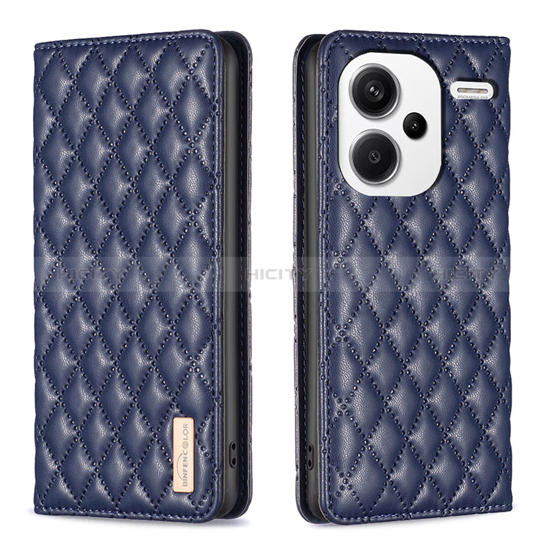 Coque Portefeuille Livre Cuir Etui Clapet B19F pour Xiaomi Redmi Note 13 Pro+ Plus 5G Bleu Plus