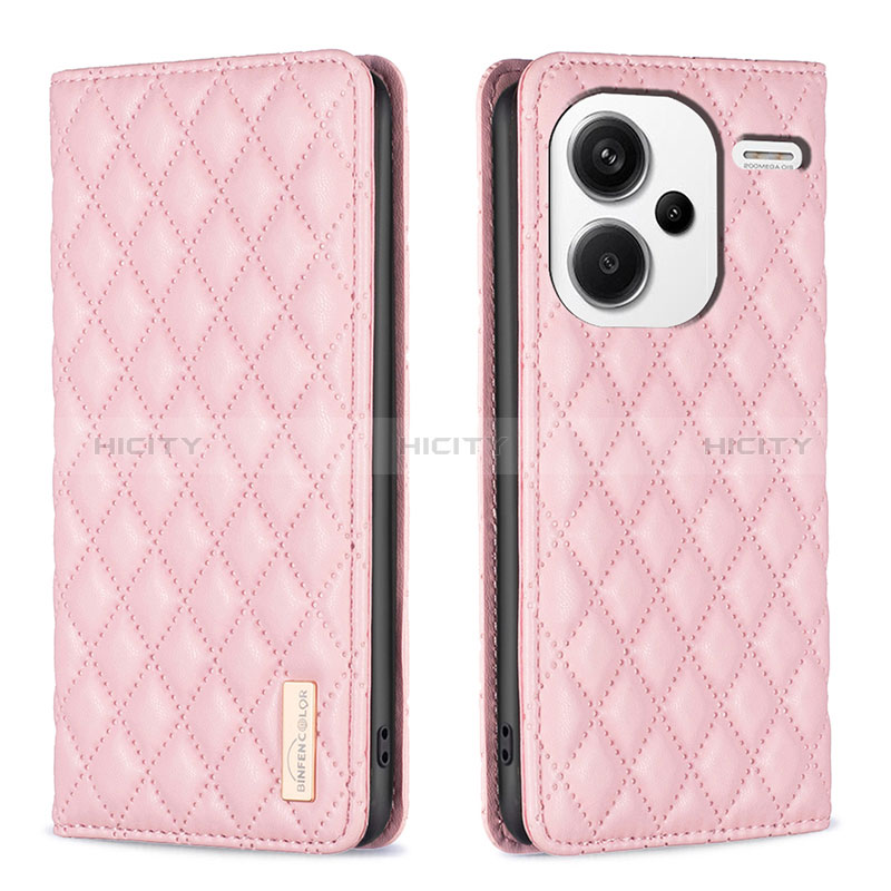 Coque Portefeuille Livre Cuir Etui Clapet B19F pour Xiaomi Redmi Note 13 Pro+ Plus 5G Or Rose Plus