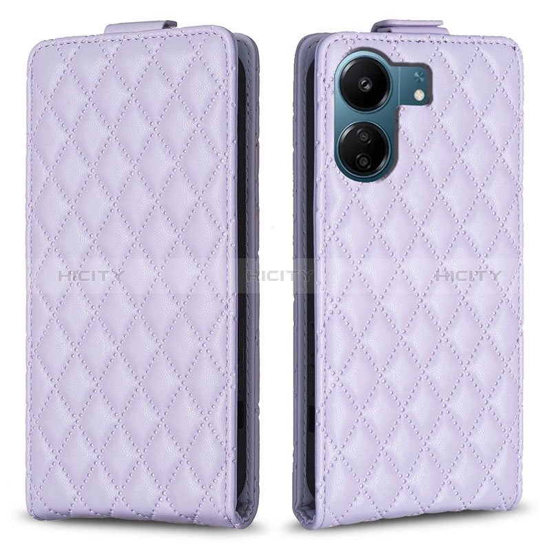 Coque Portefeuille Livre Cuir Etui Clapet B20F pour Xiaomi Poco C65 Violet Clair Plus