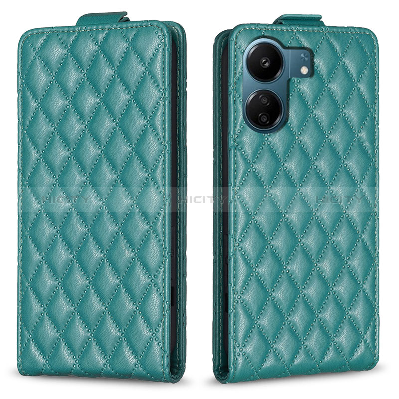 Coque Portefeuille Livre Cuir Etui Clapet B20F pour Xiaomi Redmi 13C Vert Plus