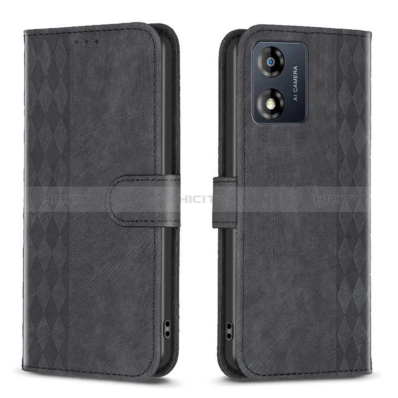 Coque Portefeuille Livre Cuir Etui Clapet B21F pour Motorola Moto E13 Noir Plus