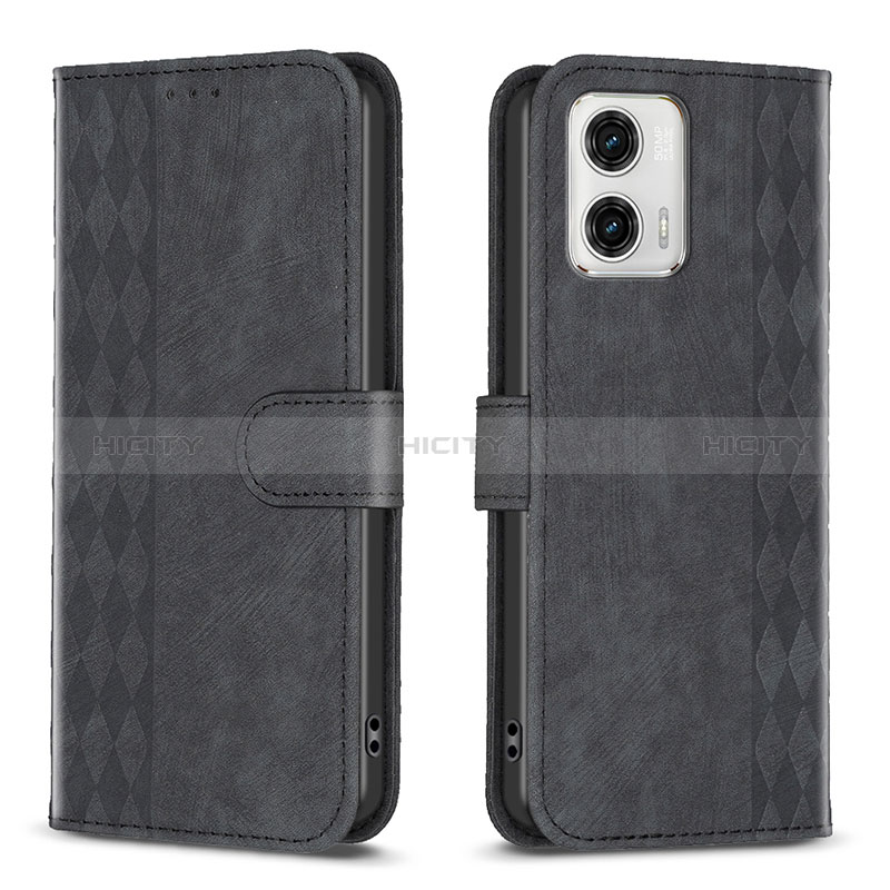 Coque Portefeuille Livre Cuir Etui Clapet B21F pour Motorola Moto G73 5G Noir Plus