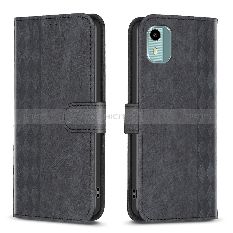 Coque Portefeuille Livre Cuir Etui Clapet B21F pour Nokia C12 Noir Plus