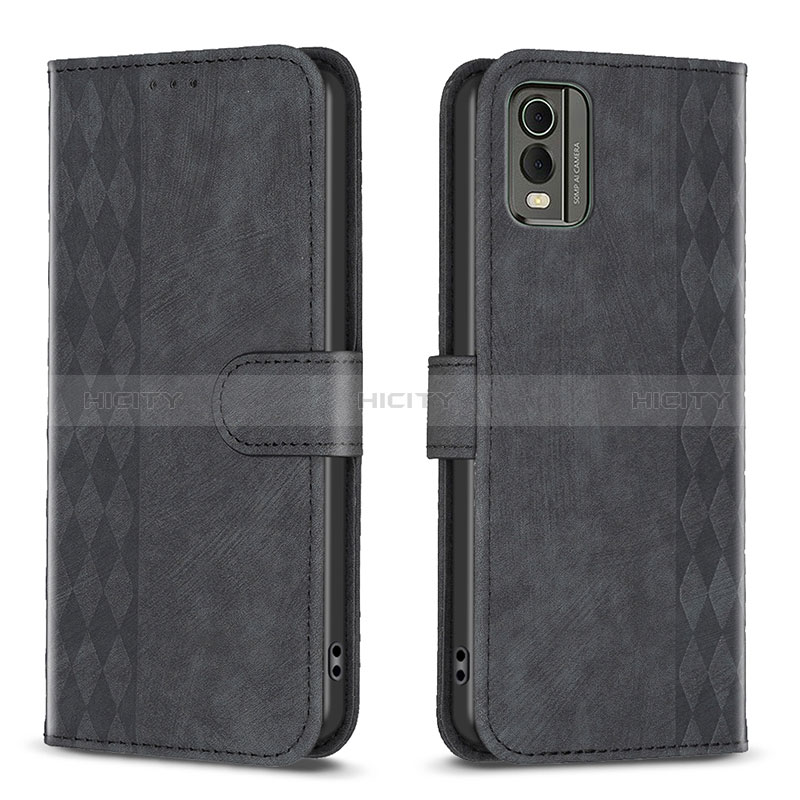 Coque Portefeuille Livre Cuir Etui Clapet B21F pour Nokia C210 Noir Plus