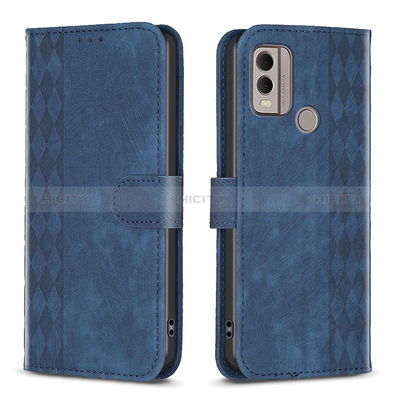 Coque Portefeuille Livre Cuir Etui Clapet B21F pour Nokia C22 Bleu Plus