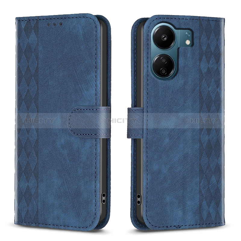 Coque Portefeuille Livre Cuir Etui Clapet B21F pour Xiaomi Poco C65 Bleu Plus