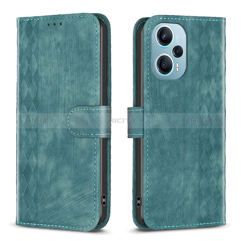 Coque Portefeuille Livre Cuir Etui Clapet B21F pour Xiaomi Poco F5 5G Vert Plus