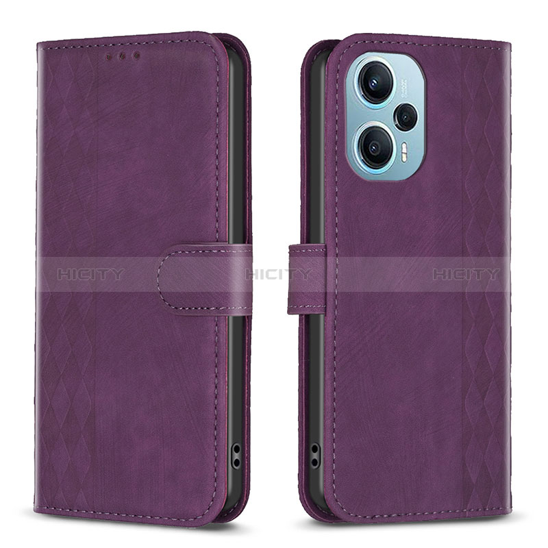 Coque Portefeuille Livre Cuir Etui Clapet B21F pour Xiaomi Poco F5 5G Violet Plus