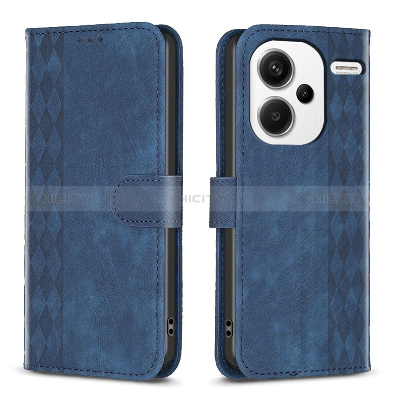 Coque Portefeuille Livre Cuir Etui Clapet B21F pour Xiaomi Redmi Note 13 Pro+ Plus 5G Bleu Plus