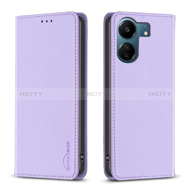 Coque Portefeuille Livre Cuir Etui Clapet B22F pour Xiaomi Poco C65 Violet Clair Plus