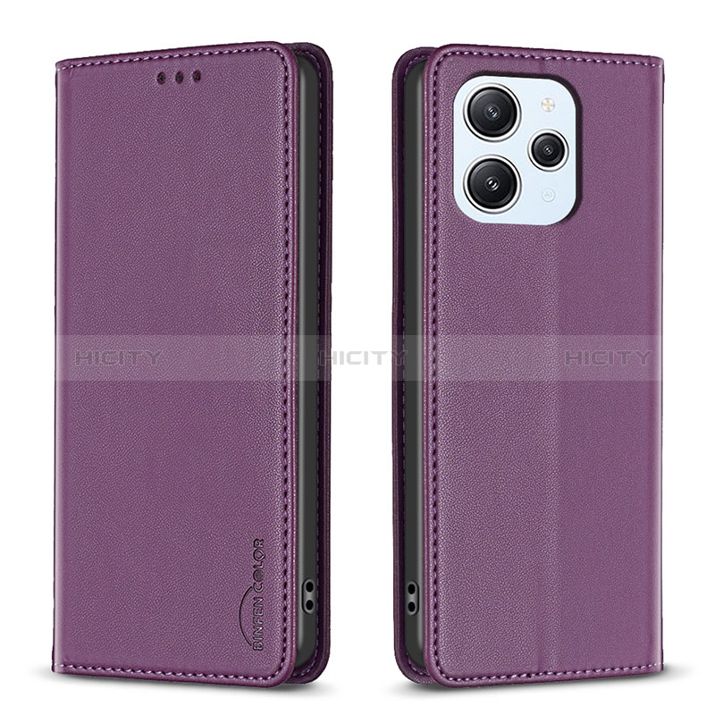 Coque Portefeuille Livre Cuir Etui Clapet B22F pour Xiaomi Redmi 12 4G Violet Plus