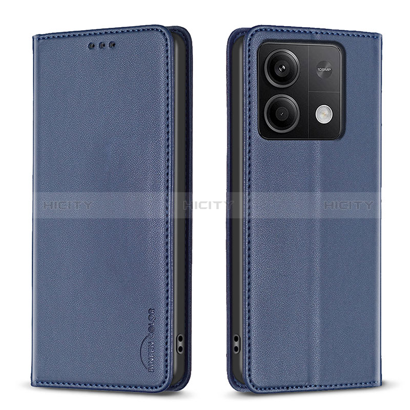 Coque Portefeuille Livre Cuir Etui Clapet B22F pour Xiaomi Redmi Note 13 5G Bleu Plus