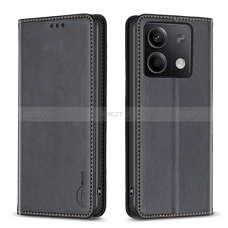 Coque Portefeuille Livre Cuir Etui Clapet B22F pour Xiaomi Redmi Note 13 5G Noir Plus