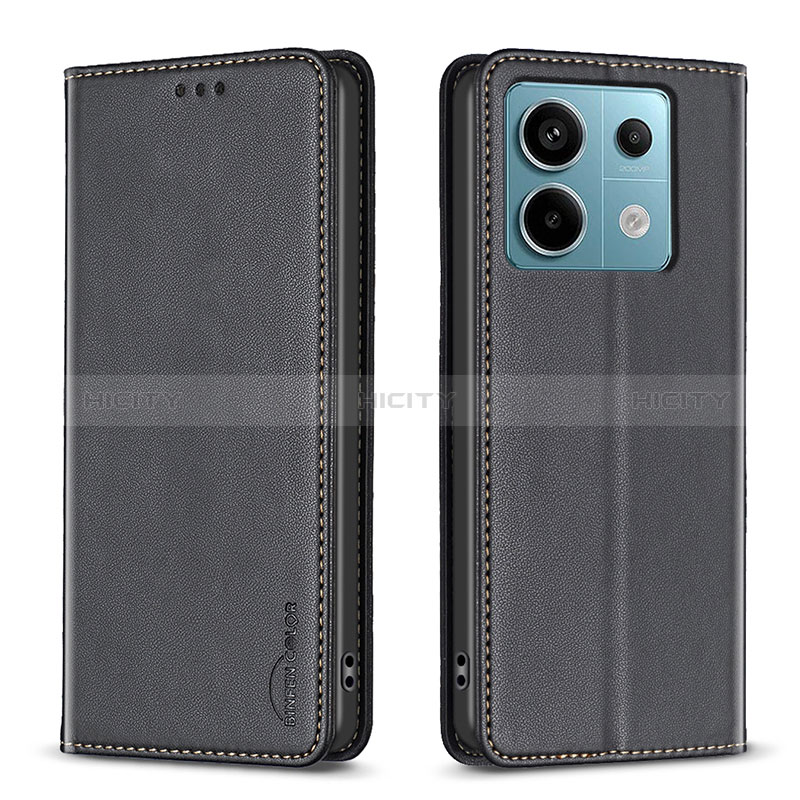 Coque Portefeuille Livre Cuir Etui Clapet B22F pour Xiaomi Redmi Note 13 Pro 5G Noir Plus