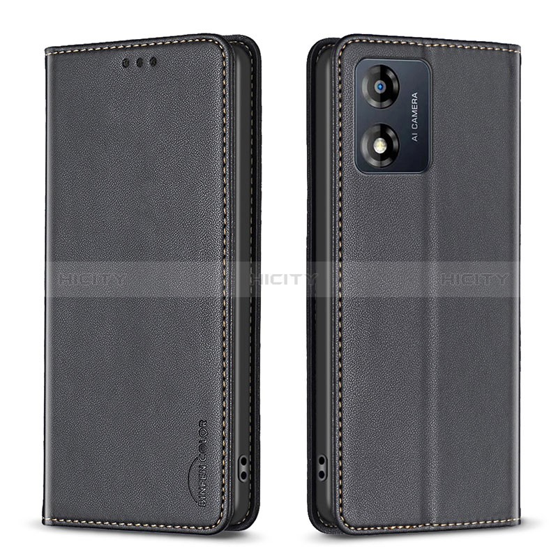 Coque Portefeuille Livre Cuir Etui Clapet B23F pour Motorola Moto E13 Noir Plus