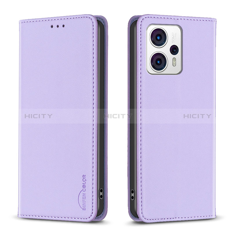 Coque Portefeuille Livre Cuir Etui Clapet B23F pour Motorola Moto G23 Violet Clair Plus